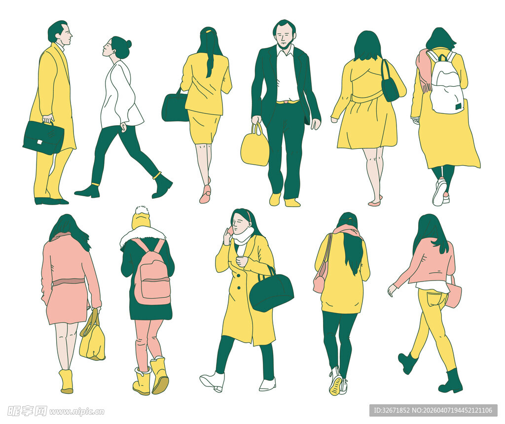 街头漫步的行人