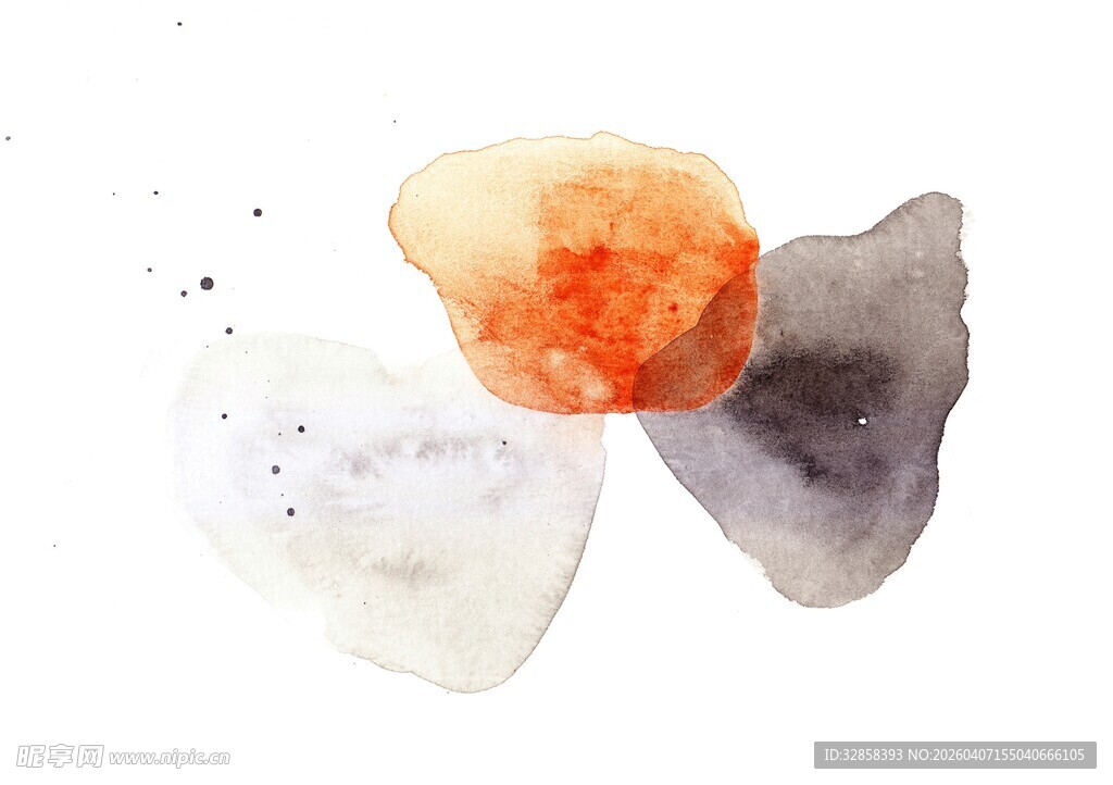 抽象水彩几何色块画面