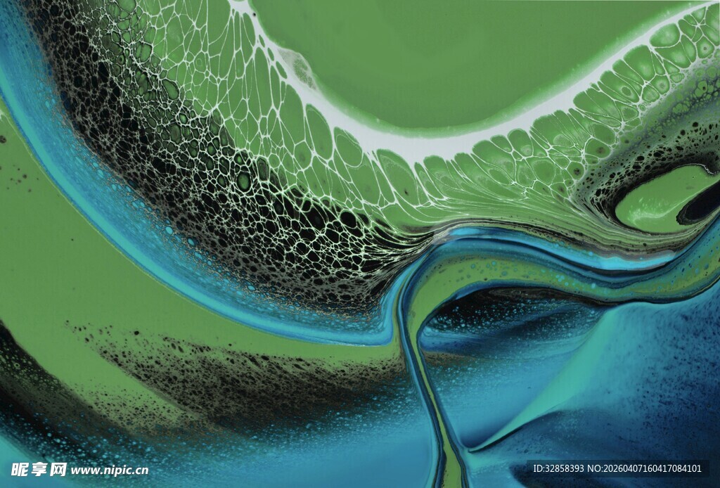 流动的多彩液体艺术画面