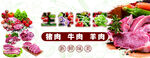 新鲜多样生肉食材展示