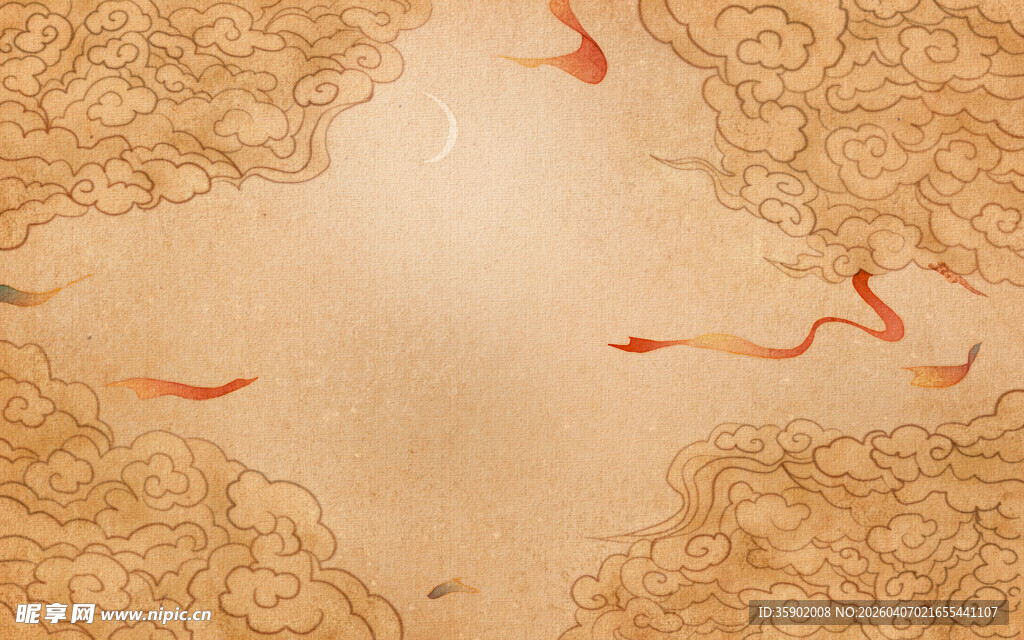 国潮背景敦煌祥云背景