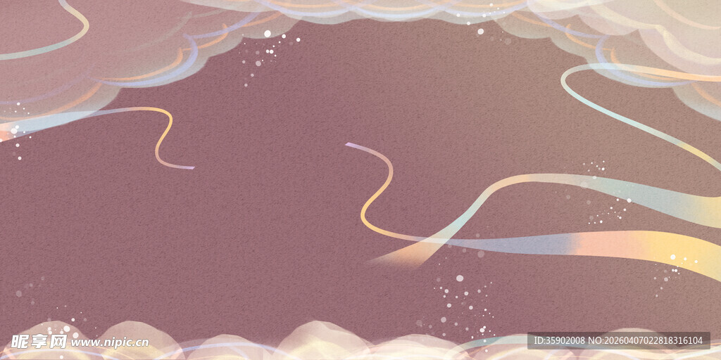 梦幻云彩天空插画