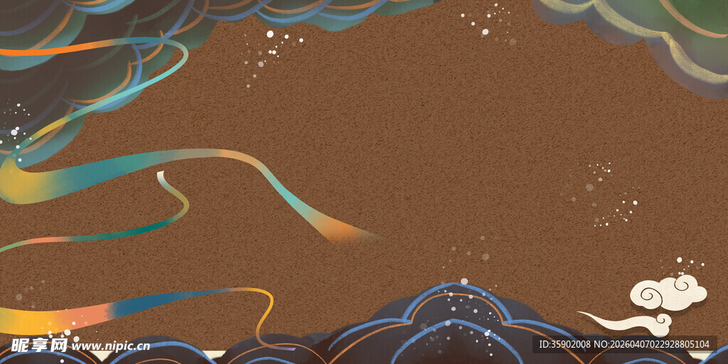 敦煌风飞天元素艺术插画