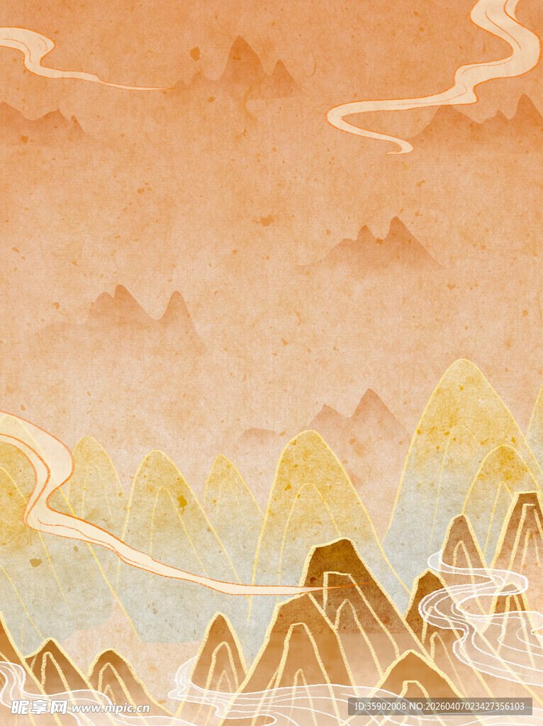 水墨风山峦背景图