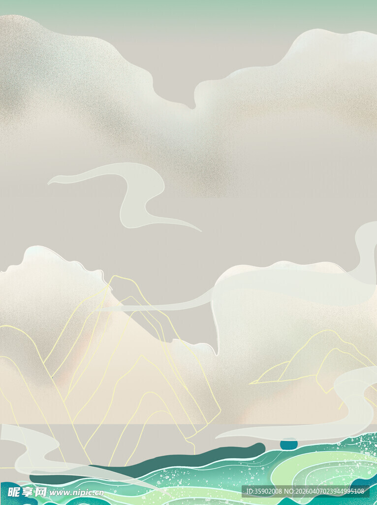 梦幻云海与翠绿山峦