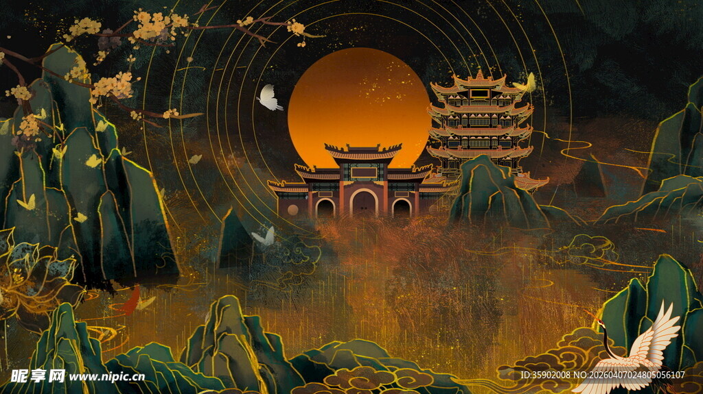 古风山水奇幻意境画面