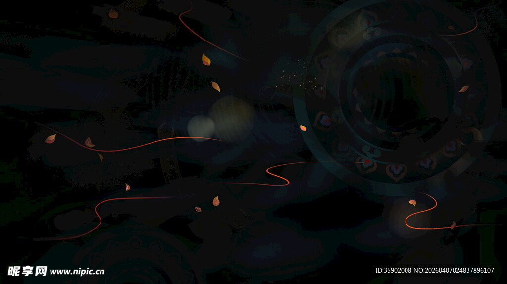 神秘黑暗中的光影景象