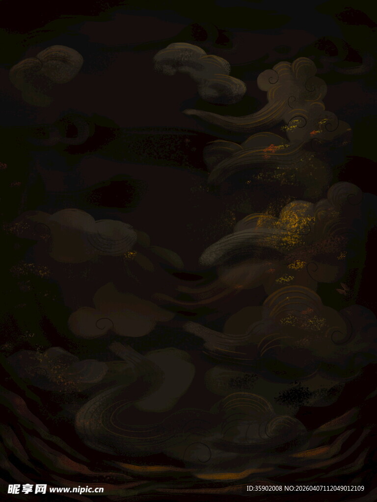 神秘夜空下的奇幻云彩