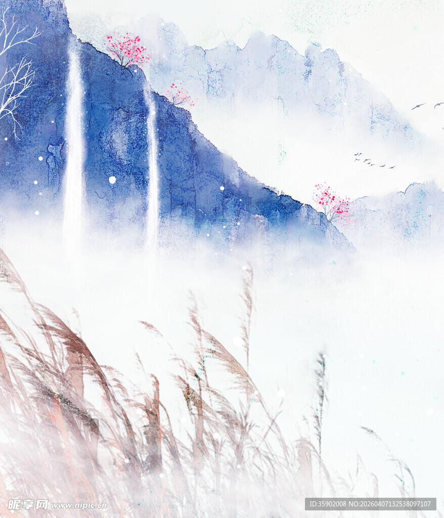 水墨山水间的诗意景致