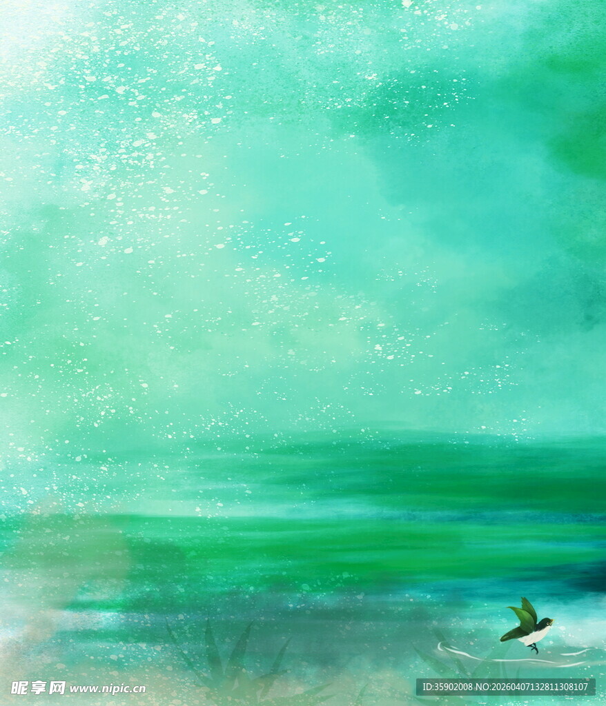 海空之间飞鸟独翔