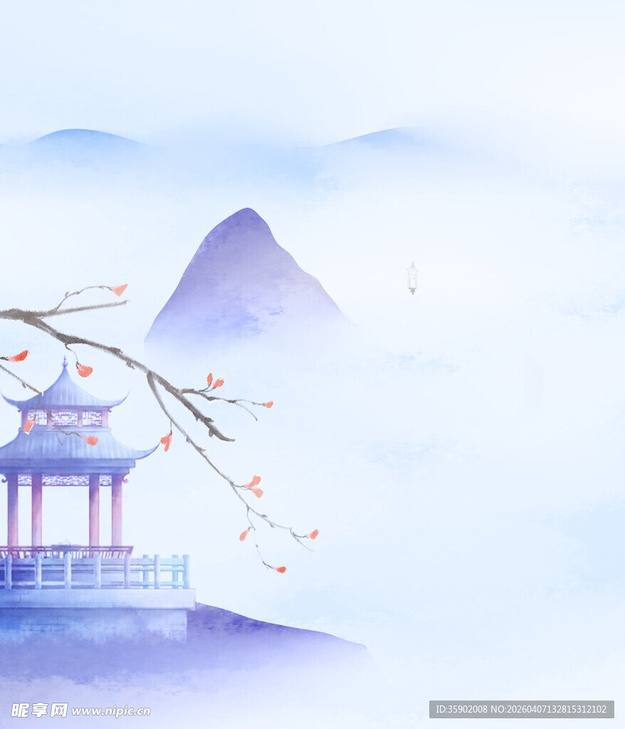 水墨山水间的雅致亭景