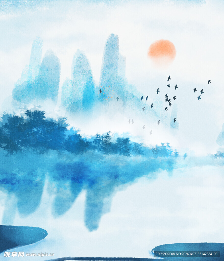 水墨山水意境图