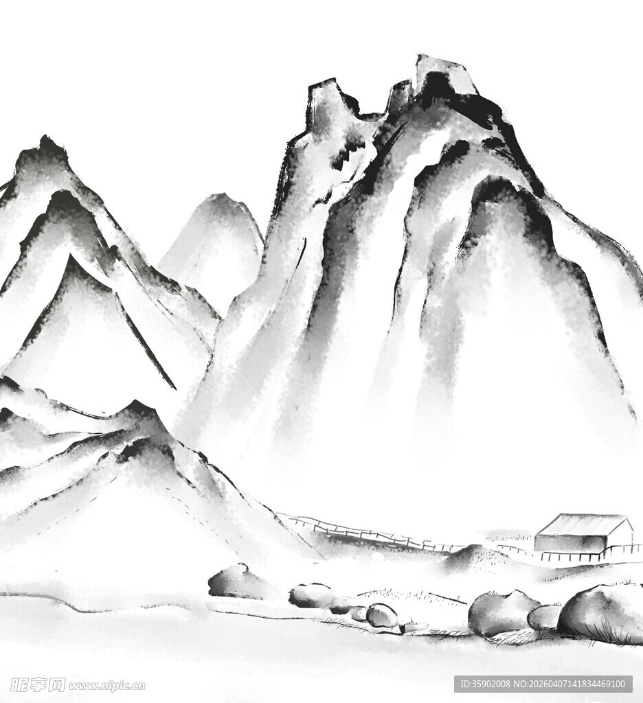 水墨山水意境图