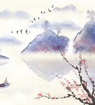 水墨山水间的诗意景致