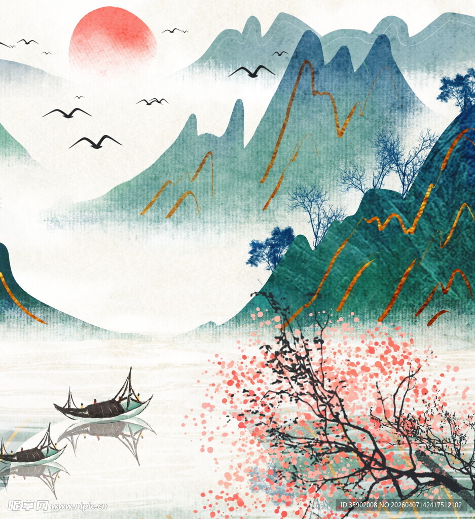 水墨山水间的诗意风光