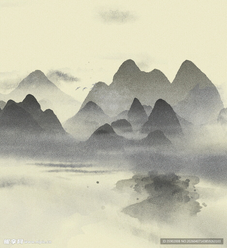 水墨山水间的缥缈意境