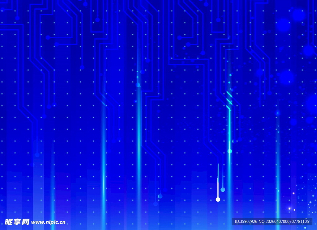 蓝色科技感数字背景画面