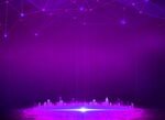 梦幻紫色舞台背景场景