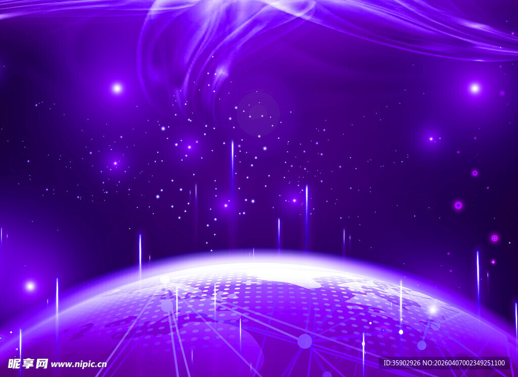梦幻紫色科技感宇宙背景