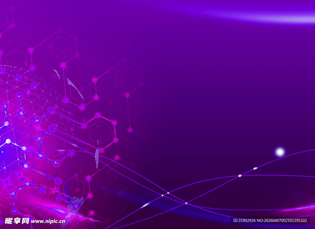 梦幻紫色科技感线条背景