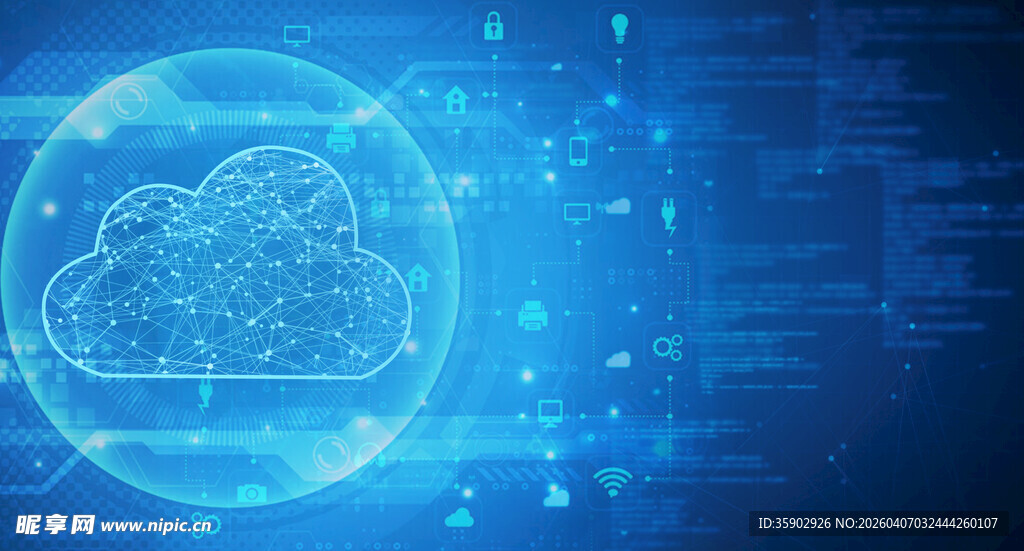 蓝色科技风云端概念图