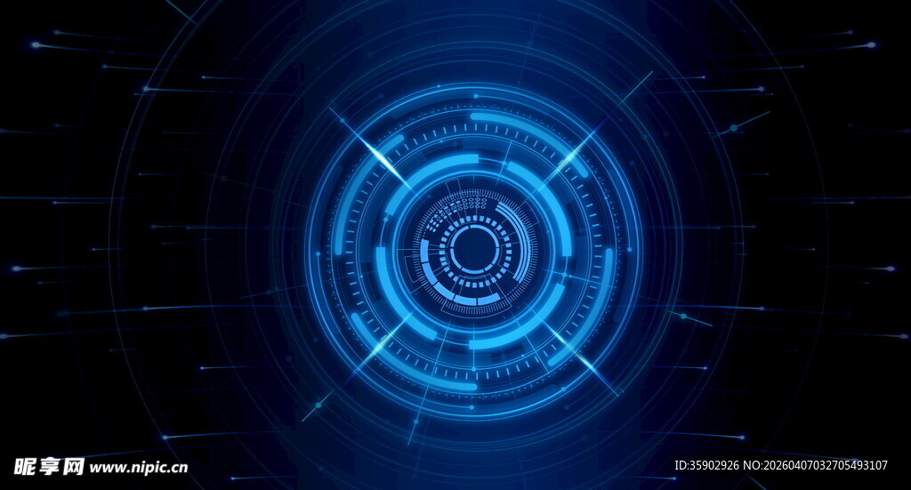 科技感蓝色圆形界面元素