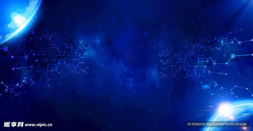 梦幻蓝色科技背景画面