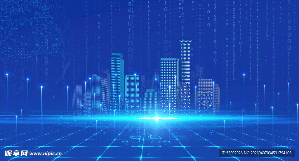 科技感城市夜景蓝图