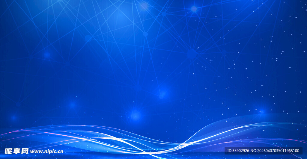 梦幻蓝色动感线条背景图