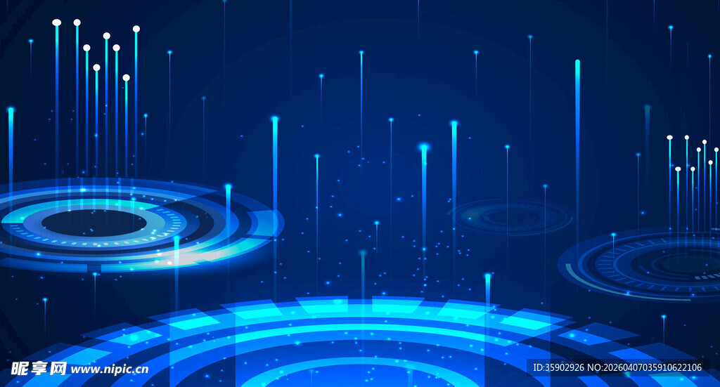 科技感蓝色虚拟数字场景