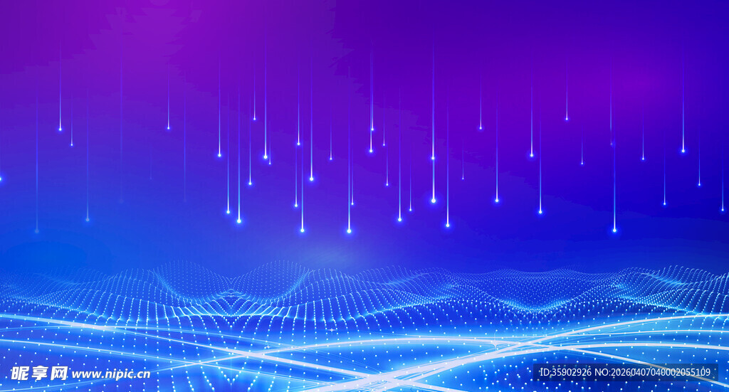 梦幻渐变科技线条背景图