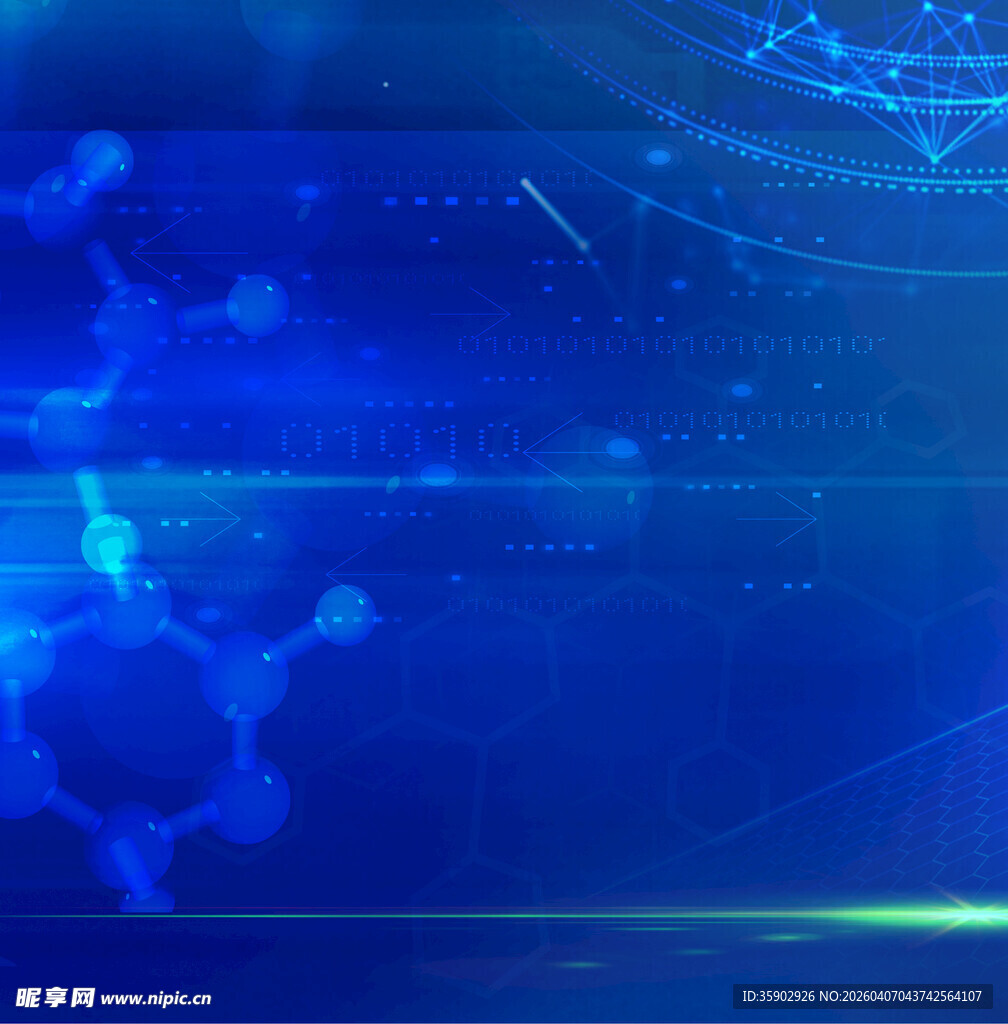 蓝色科技风抽象背景画面