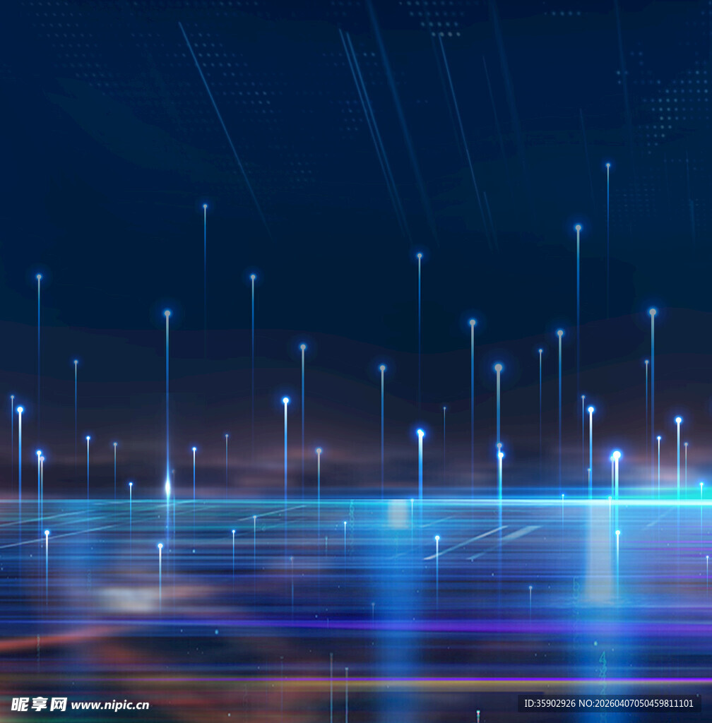 科技感夜景线条光影效果