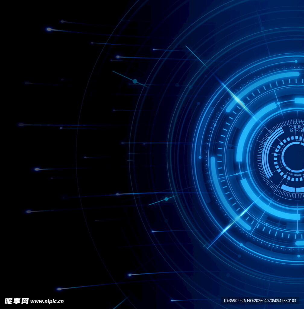 科技感蓝色圆形光效背景