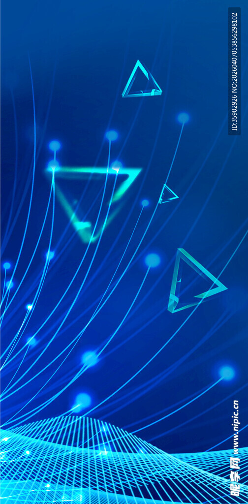 蓝色科技感几何线条背景