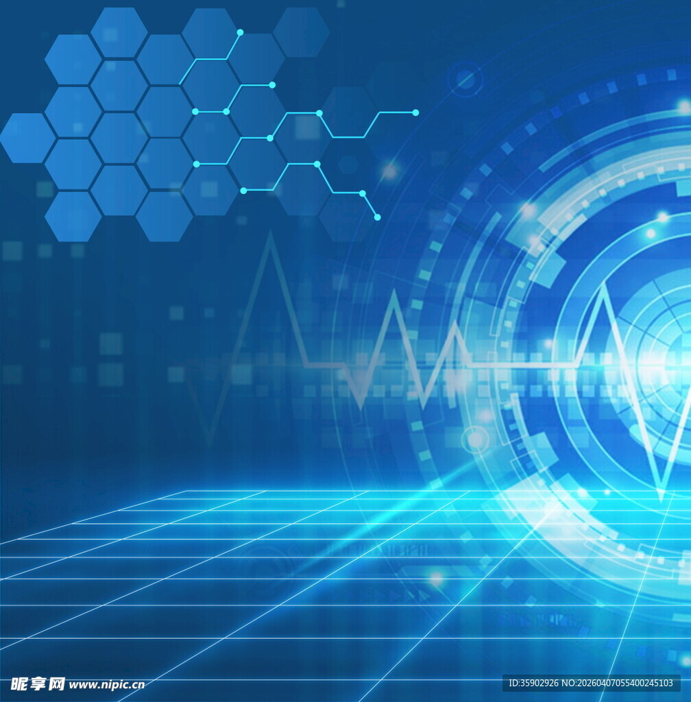 科技感蓝色数据背景画面