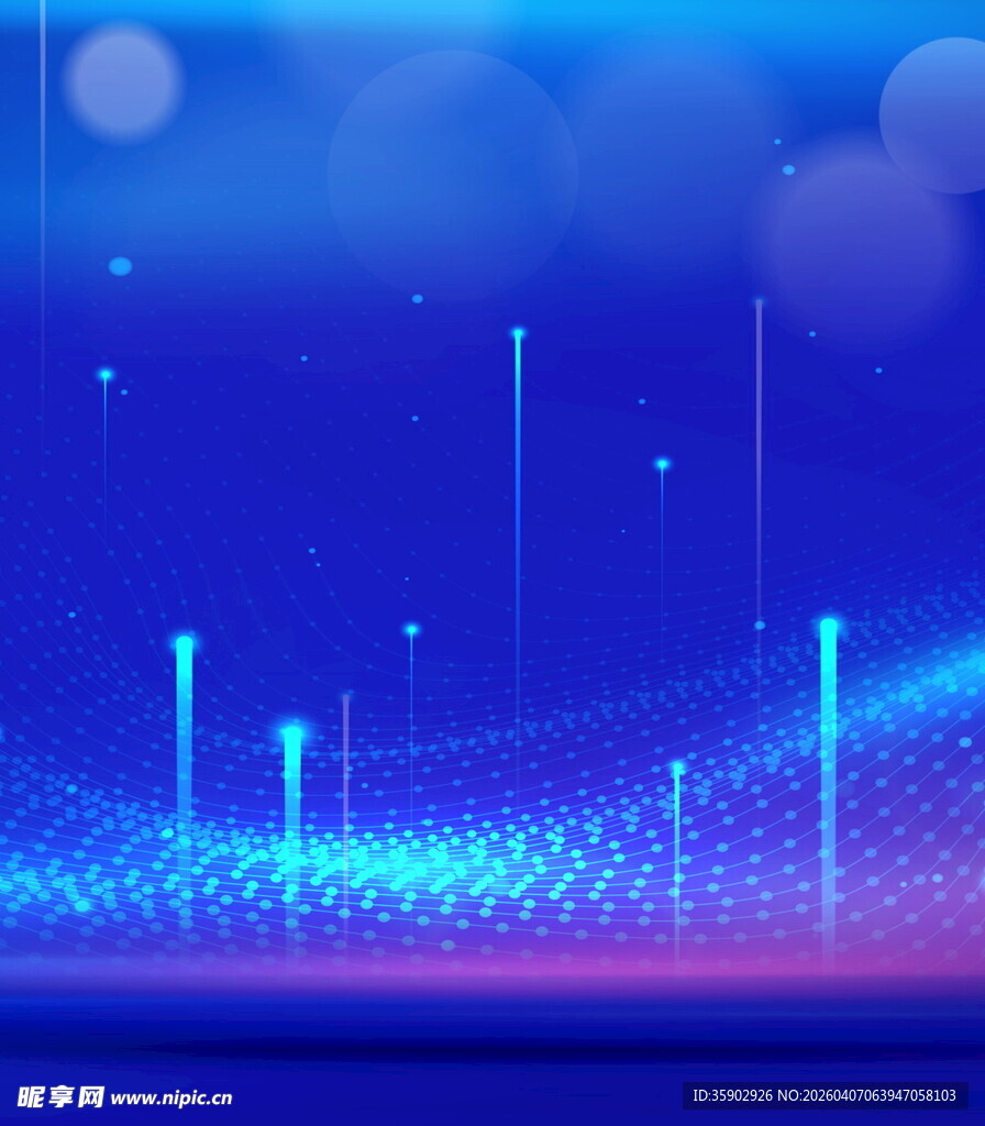 梦幻蓝色科技风背景画面