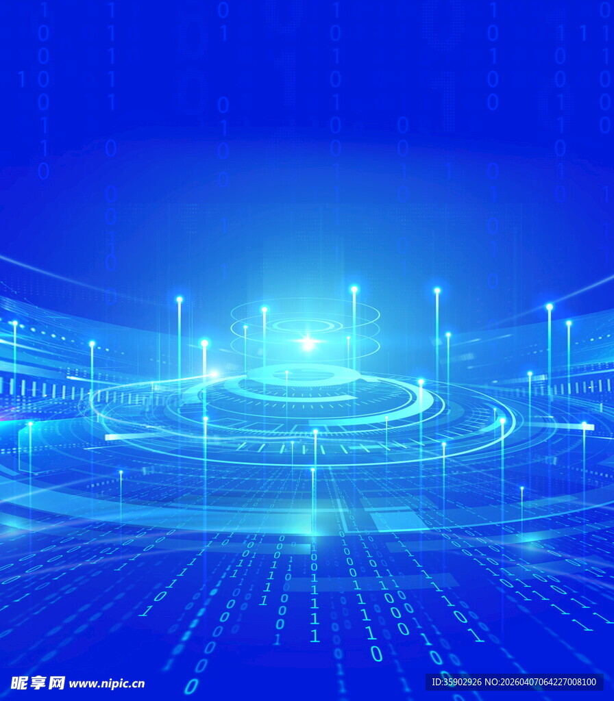 科技感蓝色虚拟数据场景