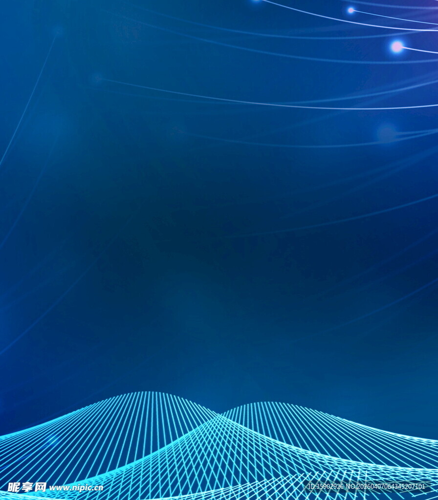 蓝色科技感波浪线条背景