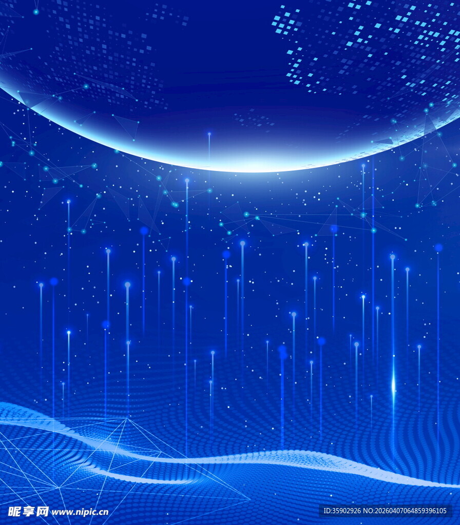 科技感蓝色梦幻数字背景