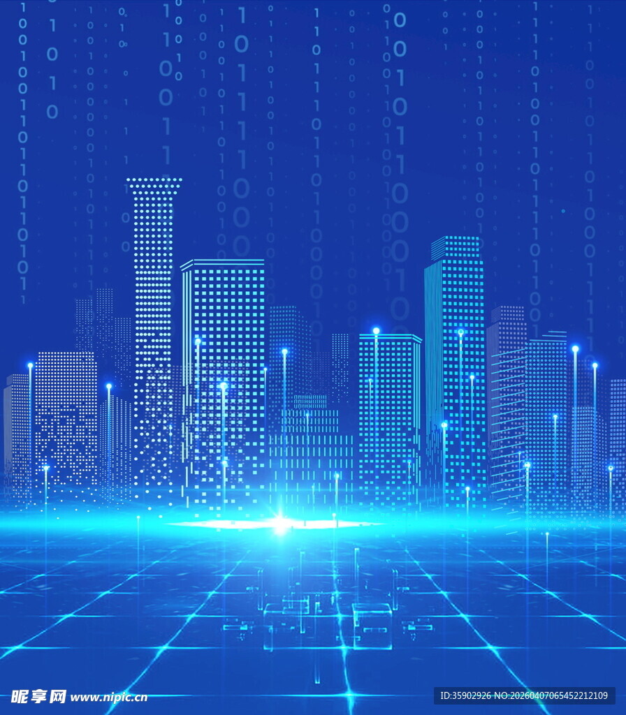 科技感城市夜景数字背景