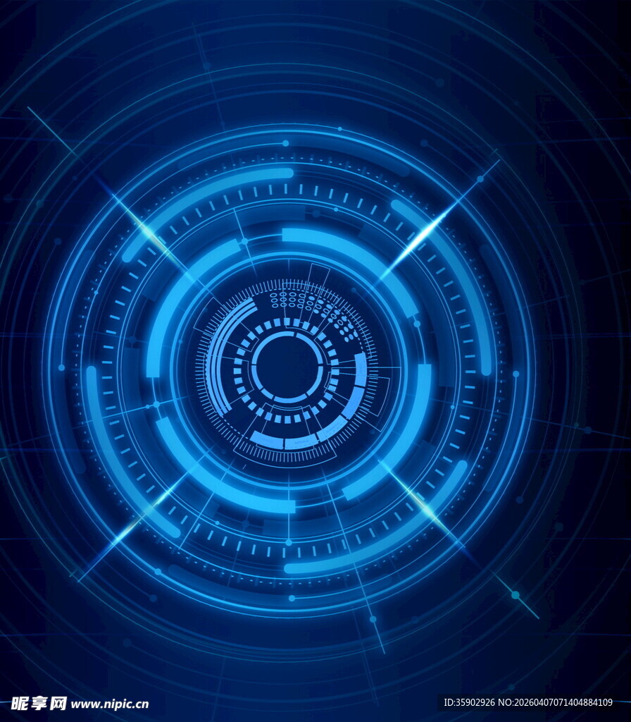 科技感蓝色圆形数字界面