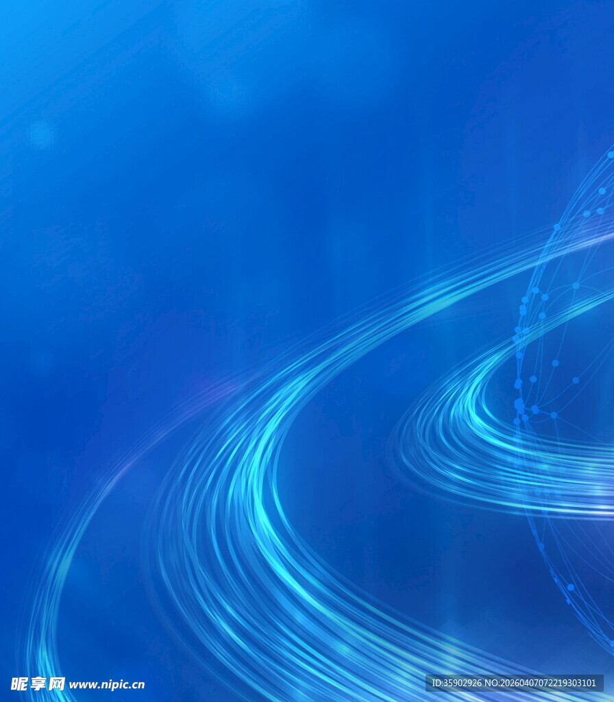 蓝色动感光线抽象背景图