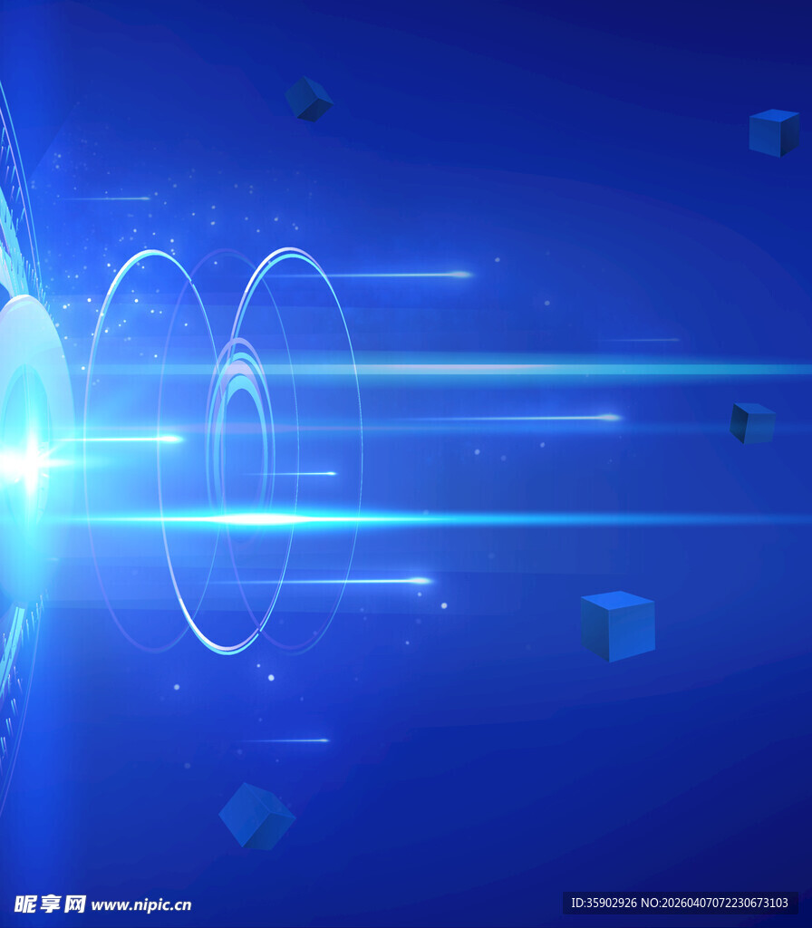 蓝色科技光效背景图