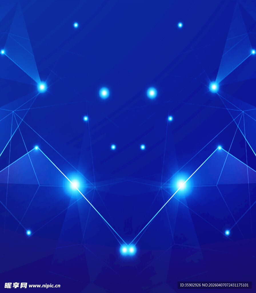 蓝色科技感几何光效背景