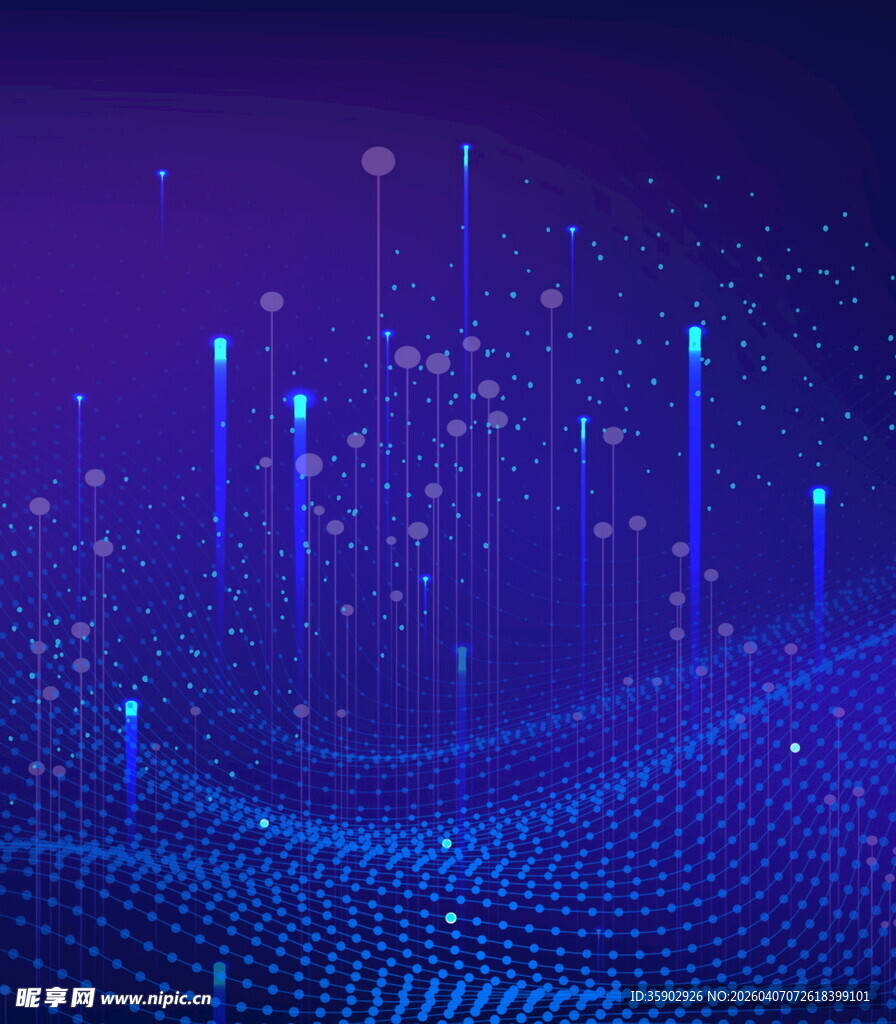 科技感紫色数据波动背景图