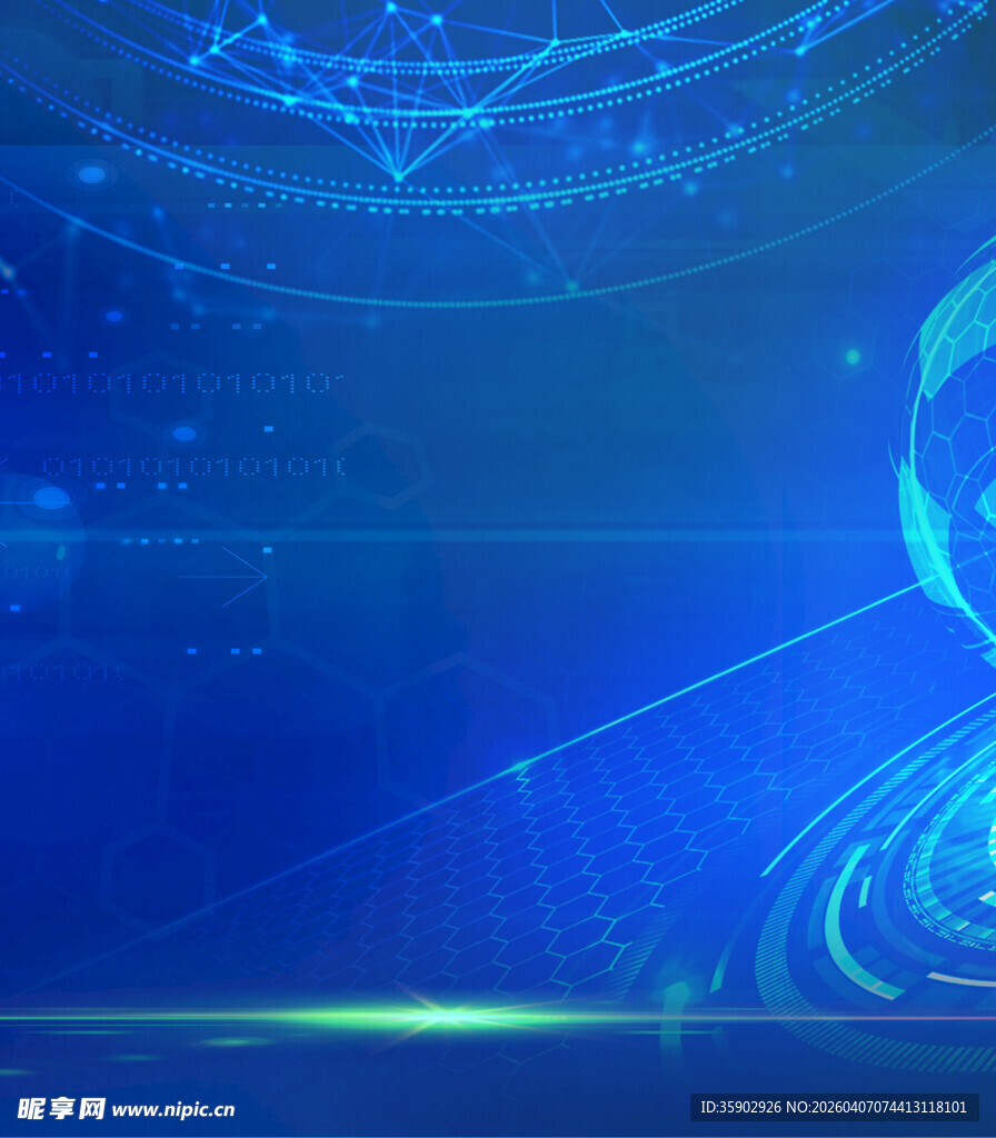 科技感蓝色虚拟数字背景