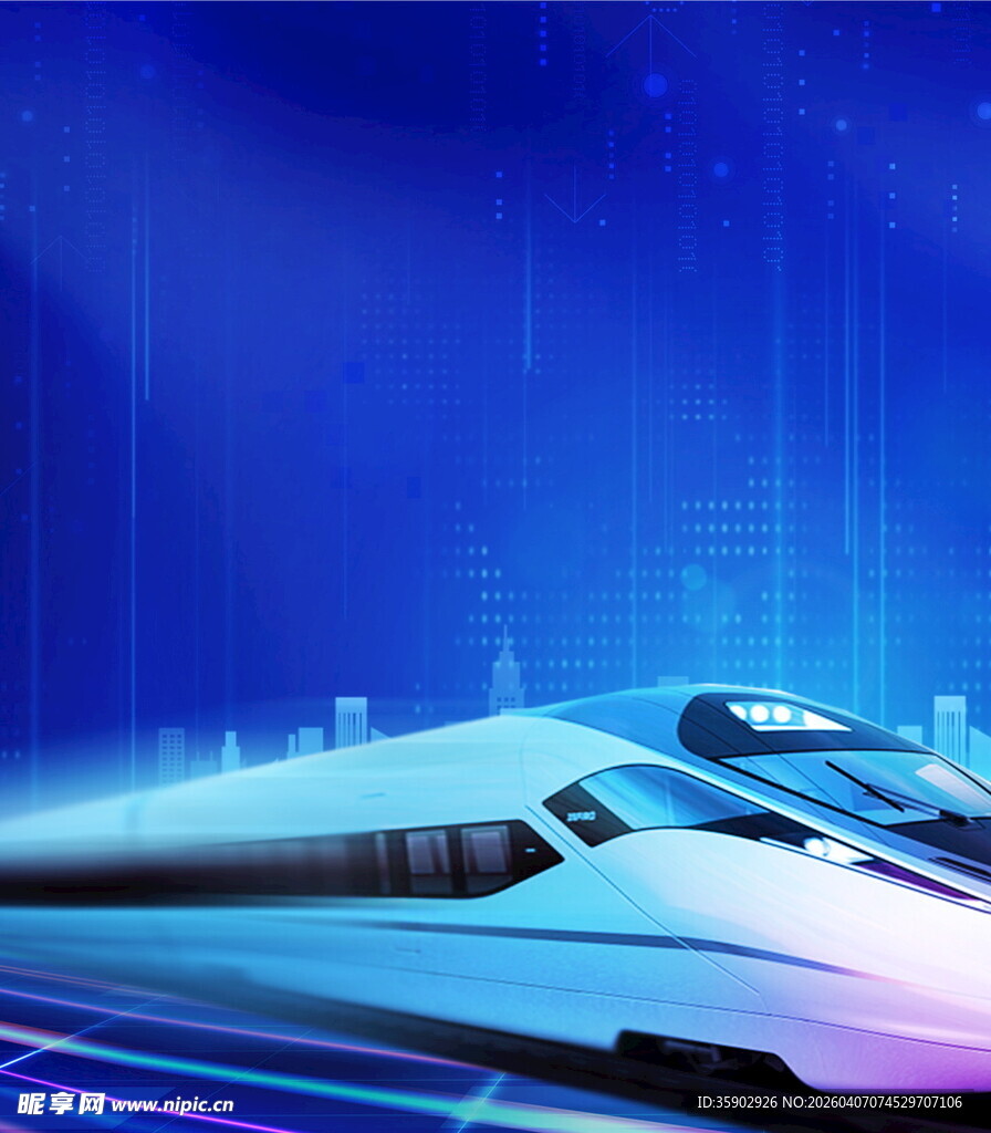 未来感高速列车科幻场景