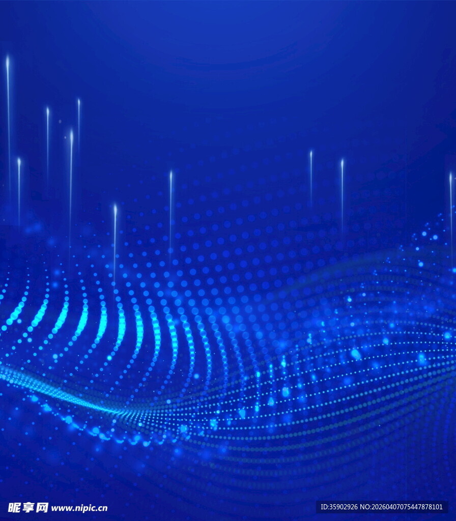 蓝色科技感数据波动背景图