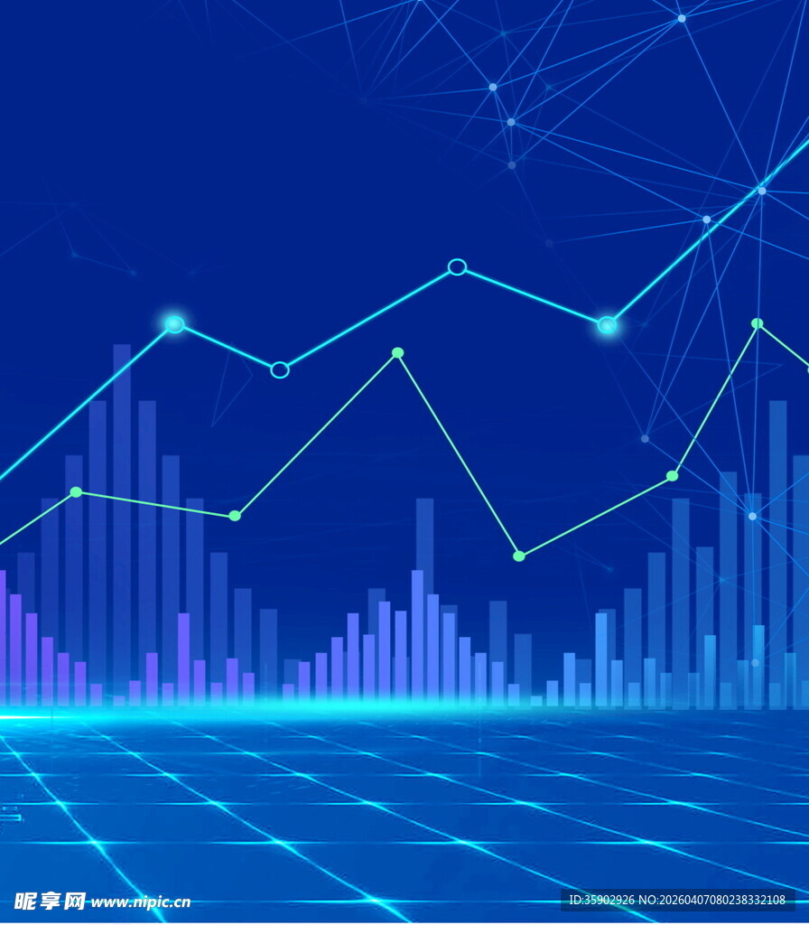 科技风金融数据图表背景